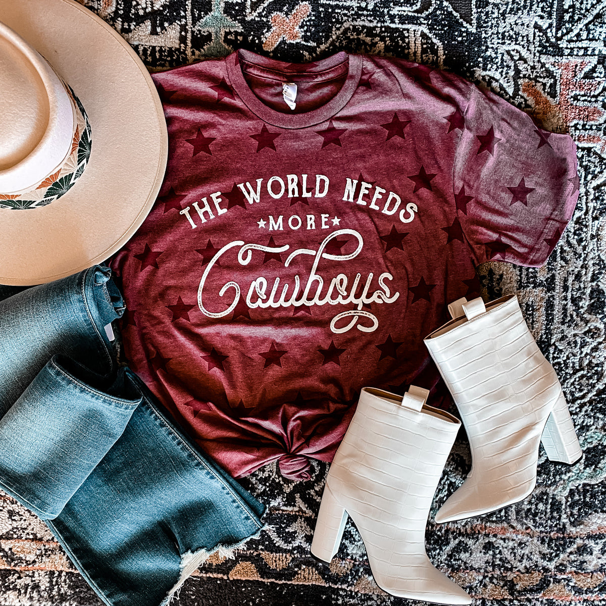 Ladies, The World Needs More Cowboys Shirt Medium / True Navy